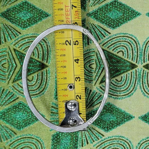 Mother Of Pearl moon and stars inlay Mexican Silver Alpaca Cuff Bracelet - Picture 3 of 4